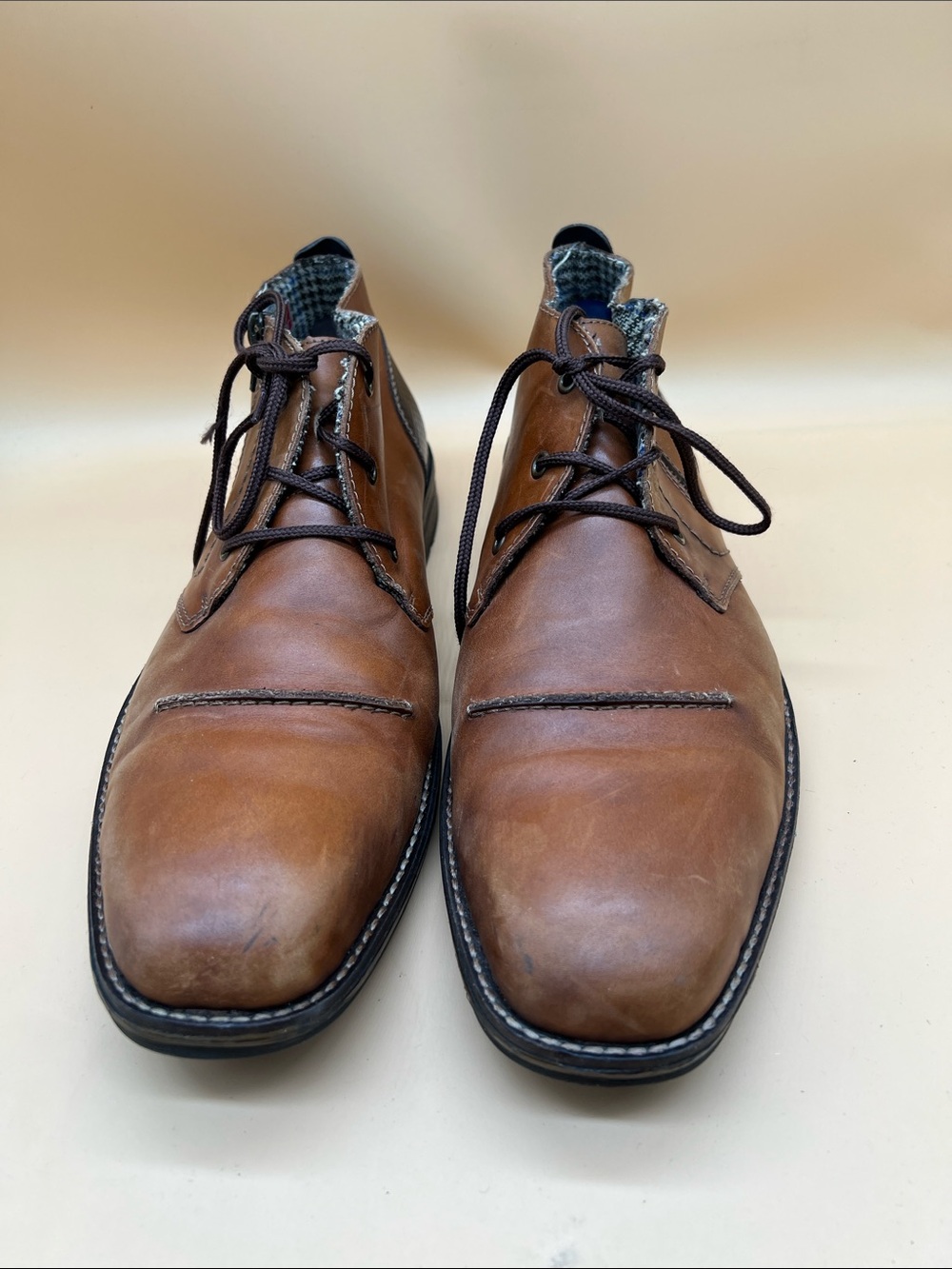 Rieker Men Boots Ankle Boots Leather Zip Lace-up size 46 USA 13